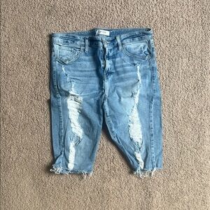Distressed Blue Jean shorts